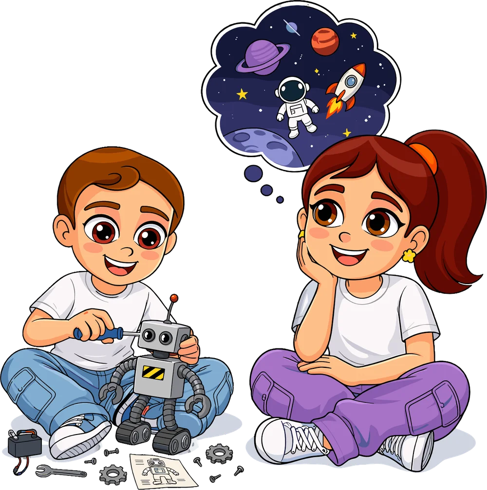 Ilustración de niños creativos