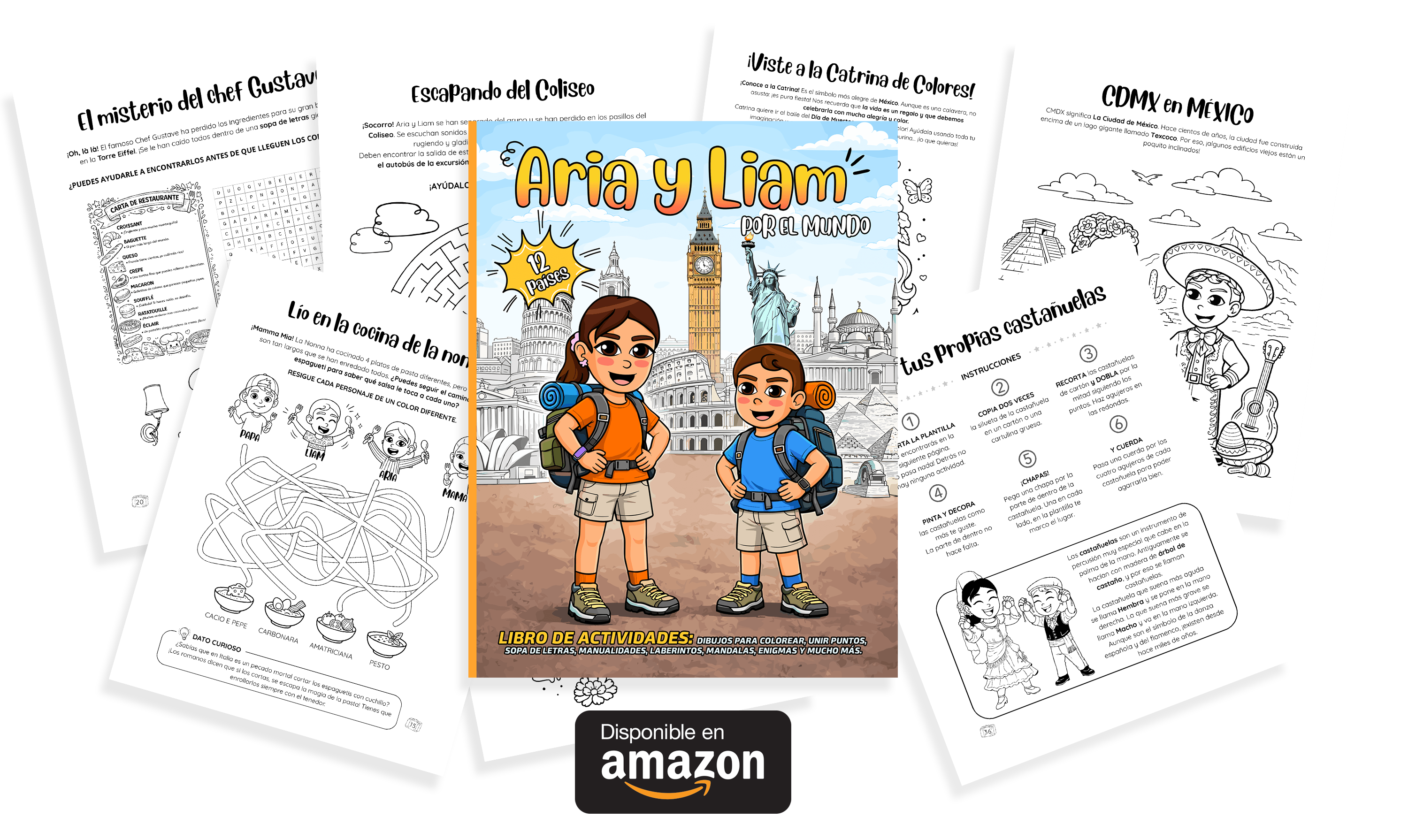 Vista interior del cuaderno infantil educativo.